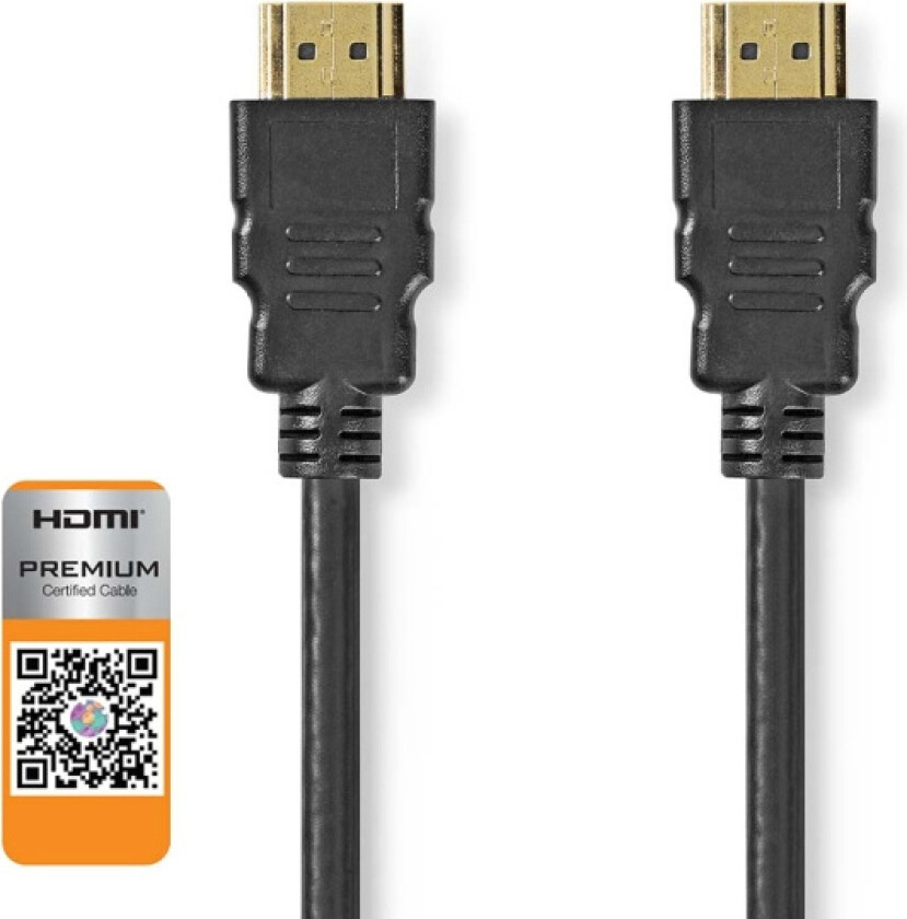 Premium High Speed HDMI kabel med Ethernet | HDMI -kontakt | HDMI -kontakt | 4K@60Hz | 18 Gbps | 2.00 m | Rund | PVC | S