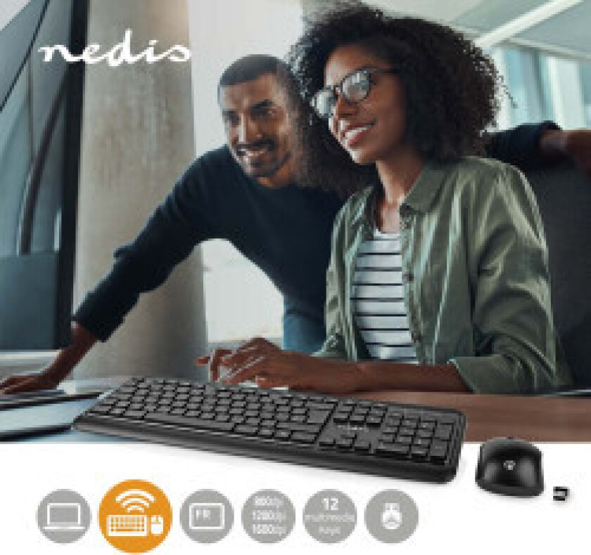 Mus og tastatur sett | Wireless | Mus og tastatur tilkobling: USB | 800 / 1200 / 1600 dpi | Justerbar DPI | AZERTY | FR Layout