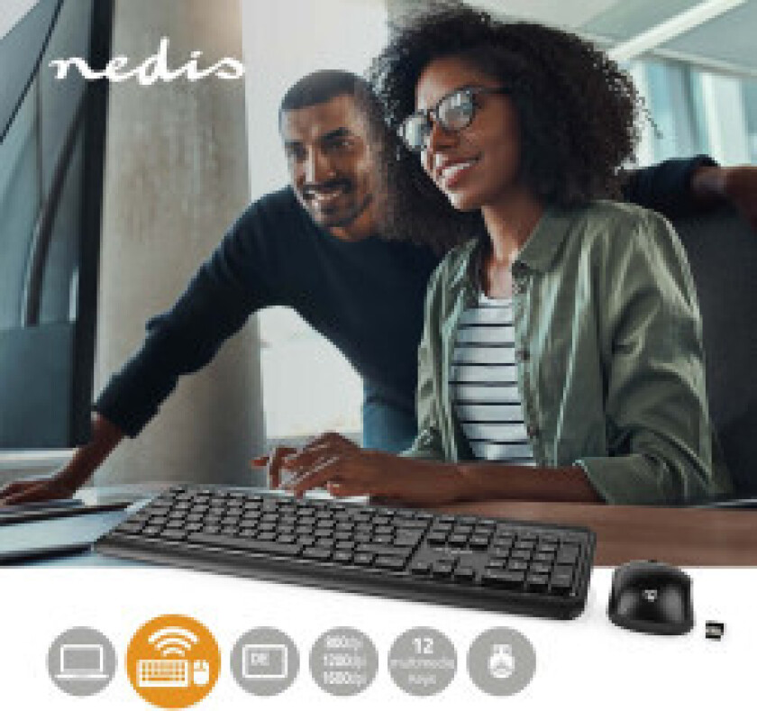 Mus og tastatur sett | Wireless | Mus og tastatur tilkobling: USB | 800 / 1200 / 1600 dpi | Justerbar DPI | QWERTZ | DE Layout