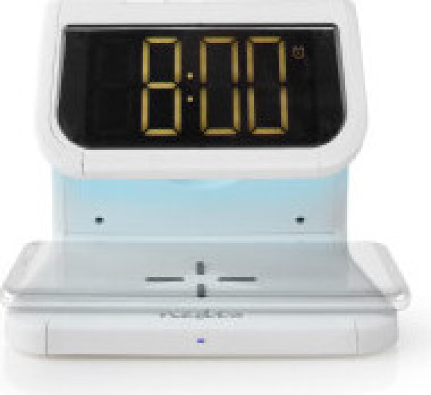 Alarm clock wireless charger | Qi sertifisert | 5 / 7.5 / 10 W | USB-A Hun | Nattlys | 2 Alarmtider | slumrefunksjon