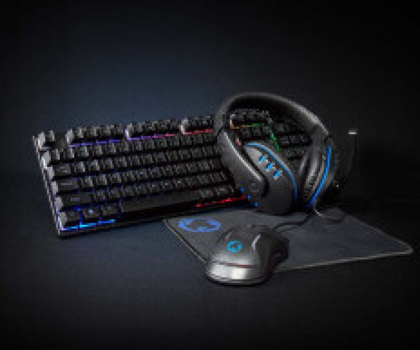 Gaming Combo Kit | 5-i-1 | Tastatur, headset, mus og musematte | Sort | QWERTY | USA Layout