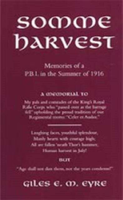 Somme Harvest av Giles E.M. Eyre