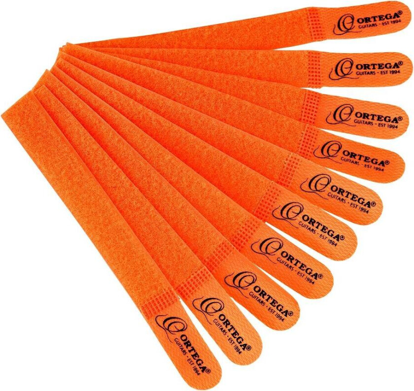 OCBT-10 Hook & Loop Cable Ties Orange 10 Pack