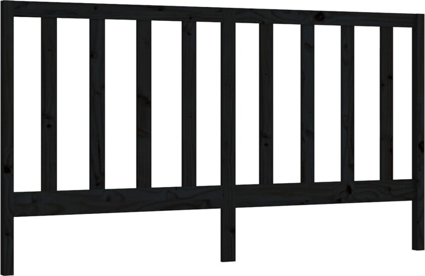 Sengegavl svart 206x4x100 cm heltre furu