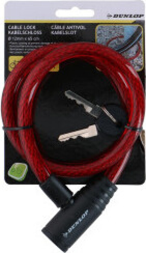 Dunlop - Spiral nøkkel sykkellås 65 cm