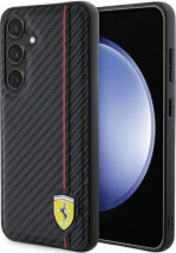 Dėklas Ferrari FEHCS24MN3DUR S24+ S926 juoda/juodas hardcase Carbon Printed Line