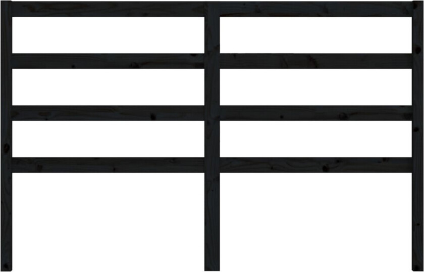 Sengegavl svart 166x4x100 cm heltre furu