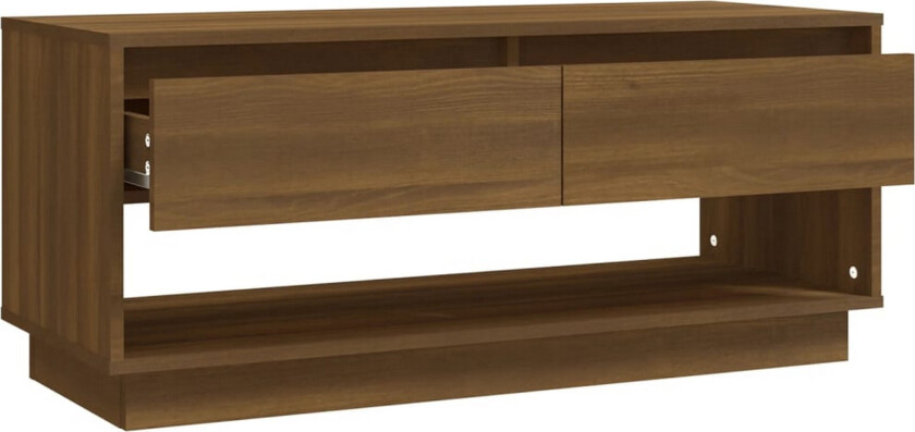 TV-benk brun eik 102x41x44 cm sponplate