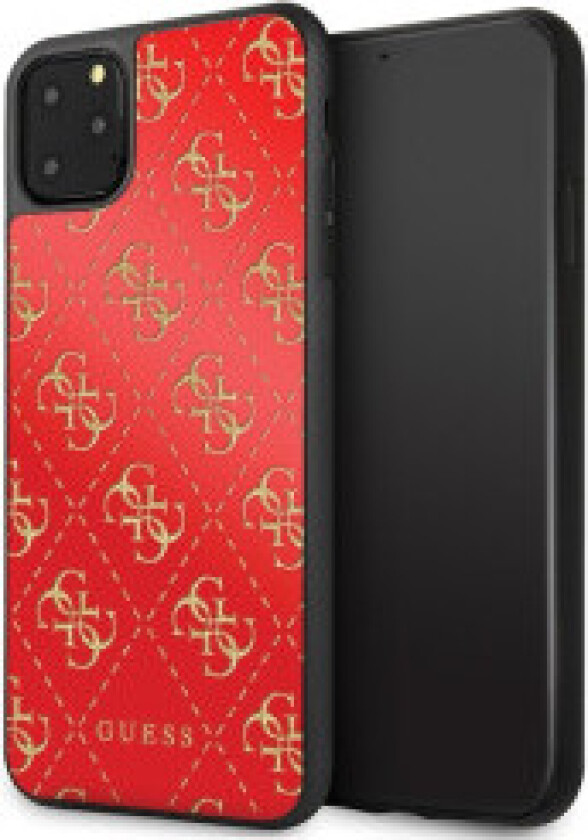 Guess Guess GUHCN654GGPRE iPhone 11 Pro Max czerwony/red hard case 4G Double Layer Glitter uniwersalny