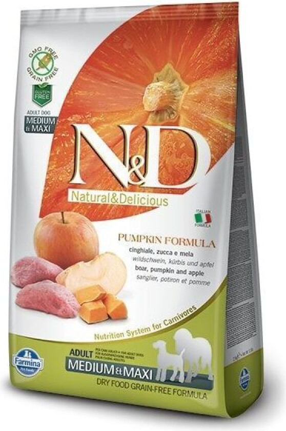 N&D Dog Pumpkin Wild Boar & Apple Adult Med/Max 2,5 kg