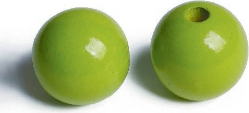 Träpärlor 35mm 20st, Lime