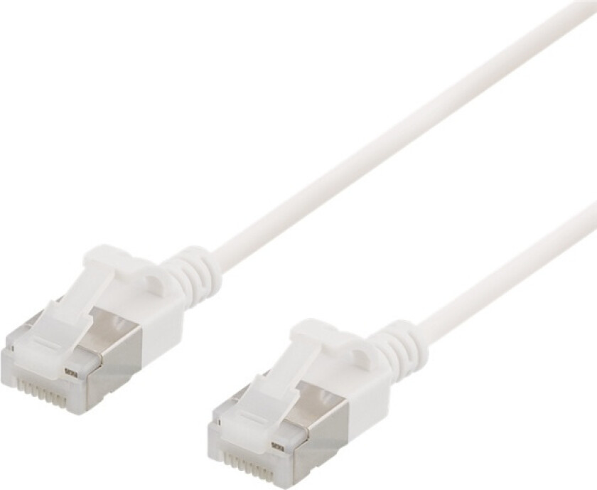 - Koblingskabel - RJ-45 (hann) til RJ-45 (hann) - 1 m - U/FTP - CAT 6a - halogenfri, formstøpt, uten hindringer - hvit