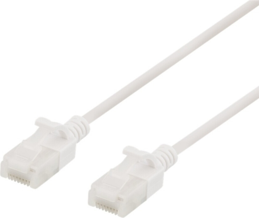 U/UTP Cat6a patch cable, slim, 3,5mm diameter, 3m, white