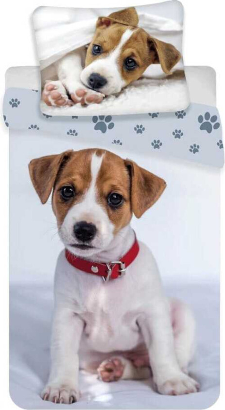 Hund Terrier Valp Sengetøy Sengesett 140x200+70x90 cm