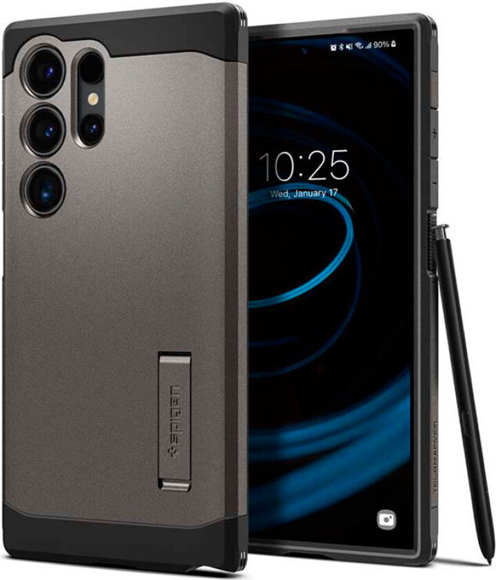 Samsung Galaxy S24 Ultra Tough Armor Deksel med Stativ - Gunmetal