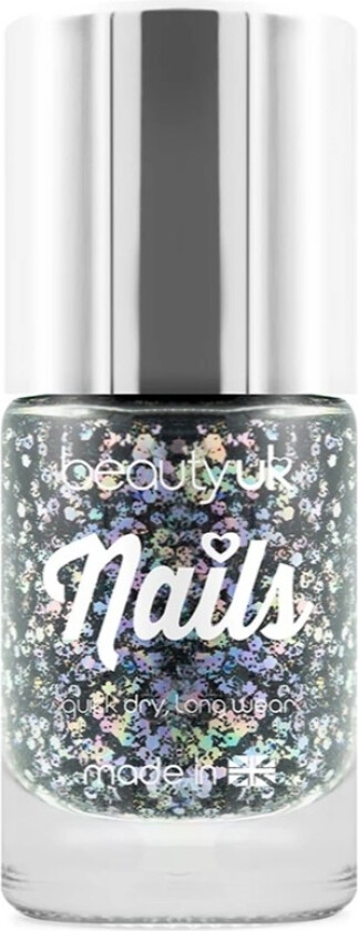 Beauty UK Glitter Nail Polish - Midnight Sky Black