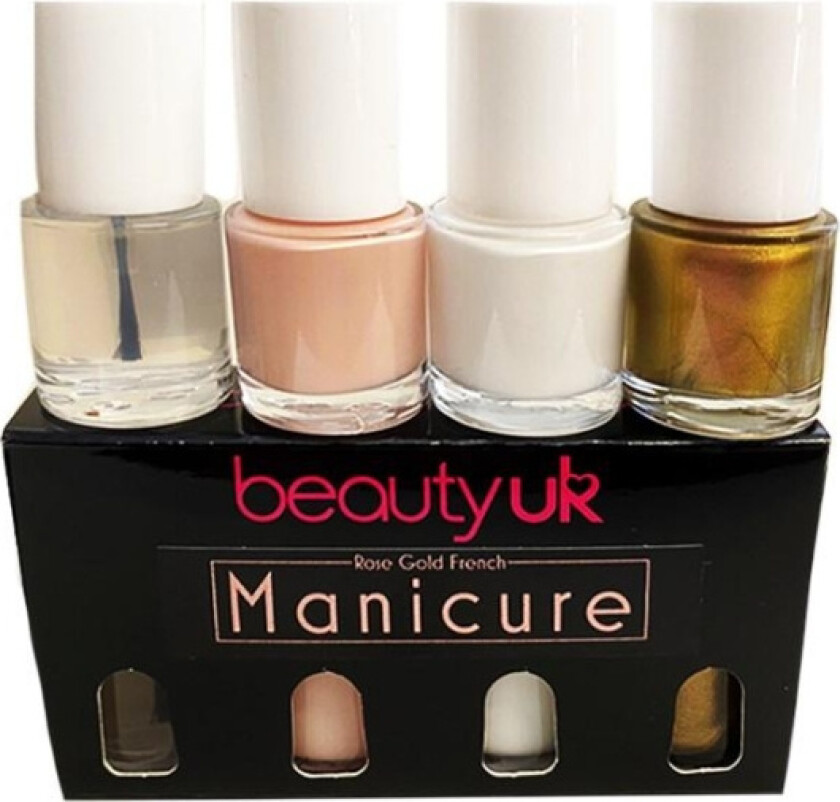 Beauty UK Rose Gold French Manicure Set 4x9ml