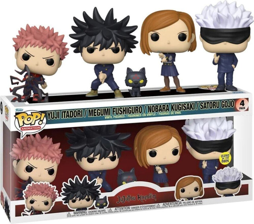 Funko Pop! 4-pack Animation Jujutsu Kaisen S1 (glows In The Dark) (special Edition)