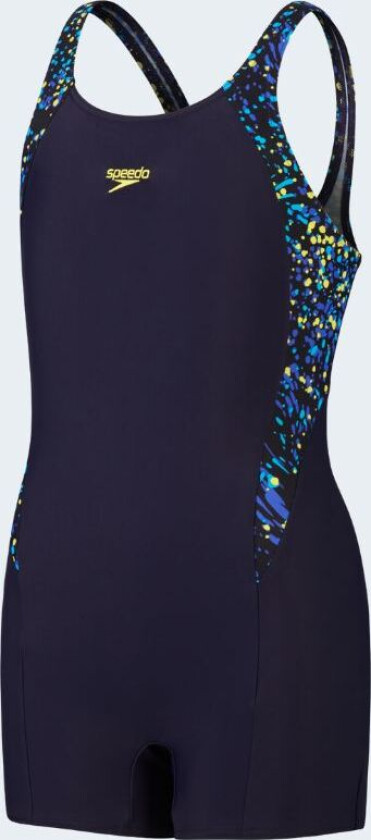 badedrakt med ben til jenter - Printed Panel - Svart/blå