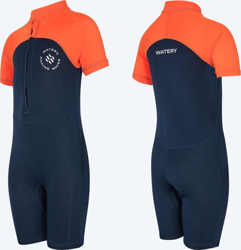 UV våtdrakt til barn - Calypso Shorty - Oransje/blå