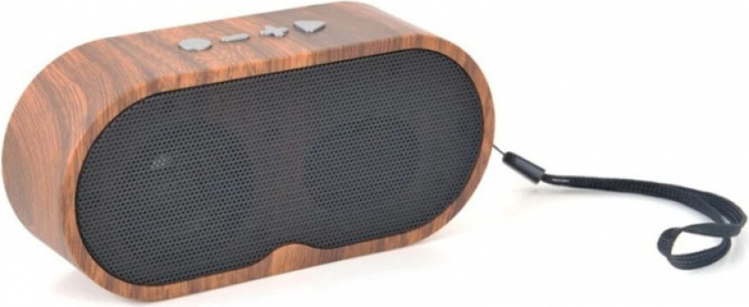 Liten Portabel Bluetooth Høyttaler i Mørkt Tre