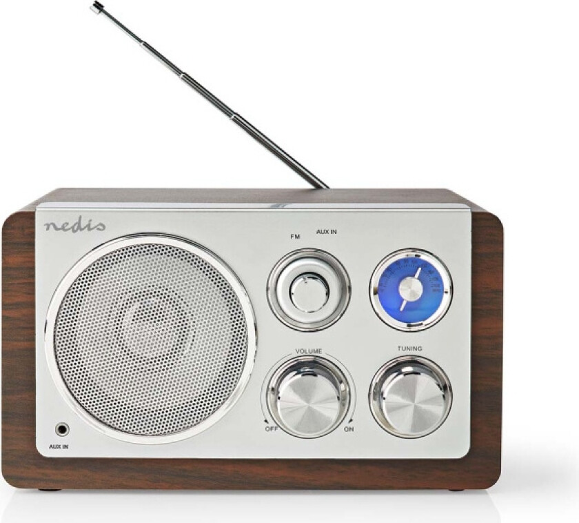 FM-radio Bord design FM Nettstrøm drevet Analog 15 W Bluetooth® Brun