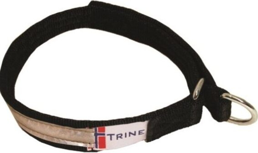 Halsbånd i webb med refleks Sort 55 cm