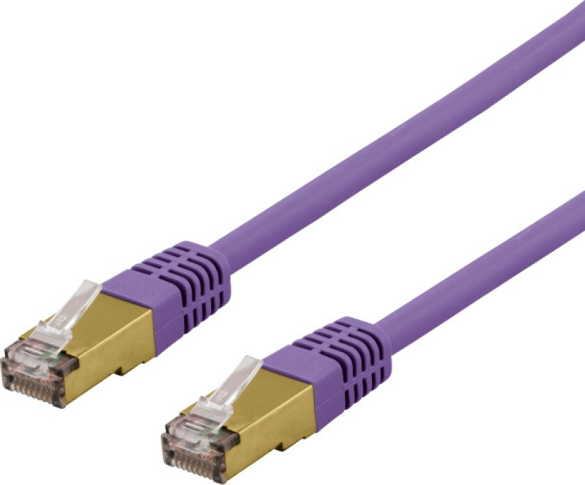 S/FTP Cat6a patch cable, delta cert, LSZH, 2m, purple