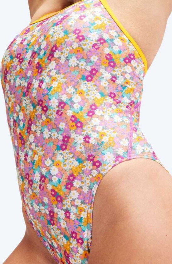 badedrakt til damer - Allover Digital Starback - Gul/lilla