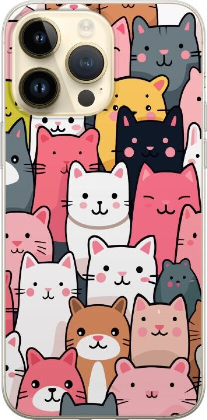 Mobildeksel til Apple iPhone 15 Pro Max med Kattmønster motiv