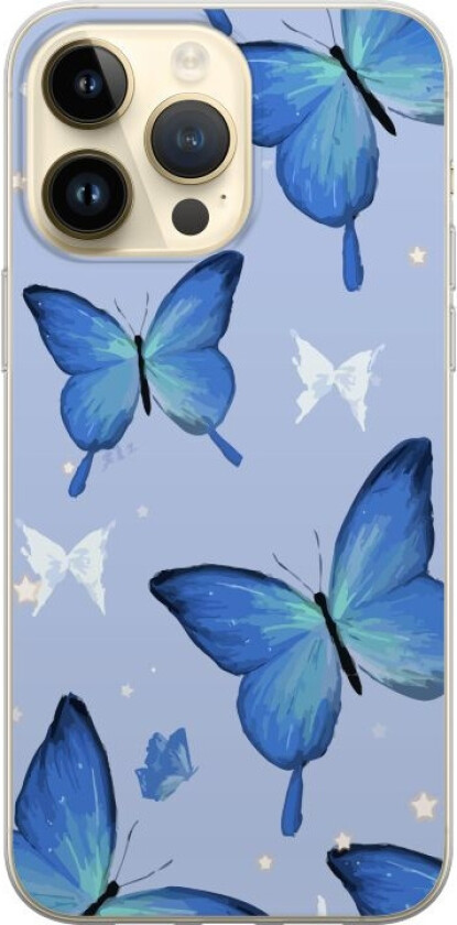 Mobildeksel til Apple iPhone 15 Pro Max med Blå sommerfugler motiv