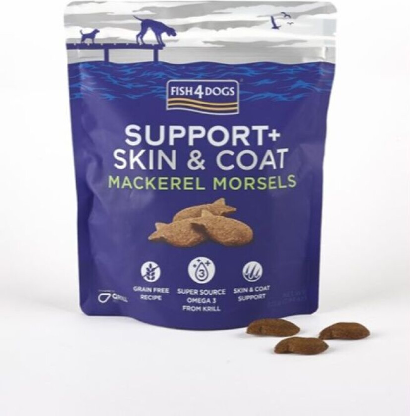 Godbiter til hund Makrell Hud og pels 225 g