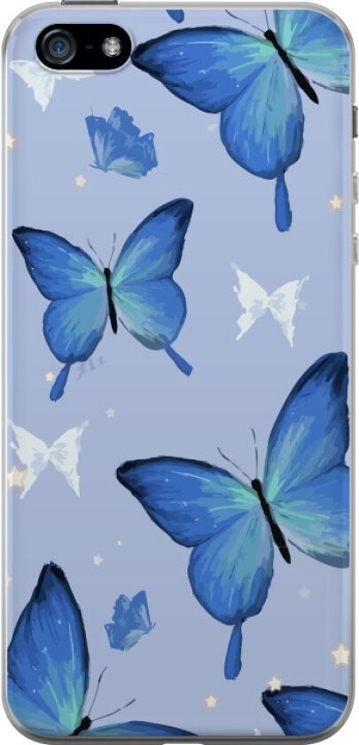 Mobildeksel til Apple iPhone 5 med Blå sommerfugler motiv