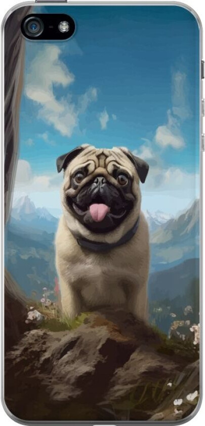 Mobildeksel til Apple iPhone 5 med Glad Hund motiv