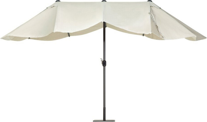 Hagesolparasoll Beige stoff Aluminium 247 cm Værbestandig