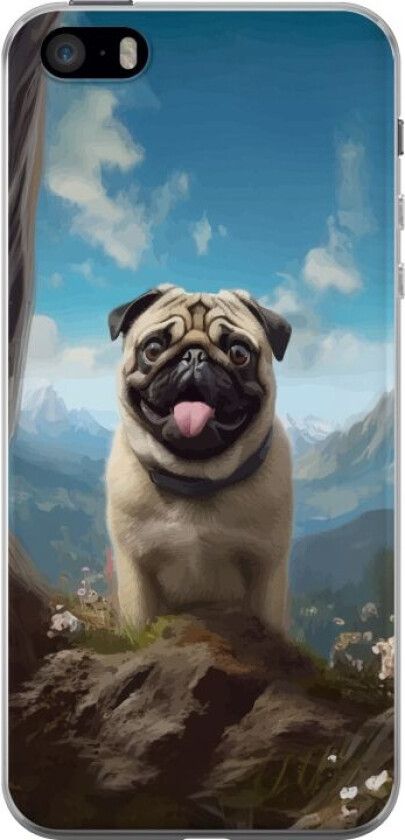 Mobildeksel til Apple iPhone 5s med Glad Hund motiv