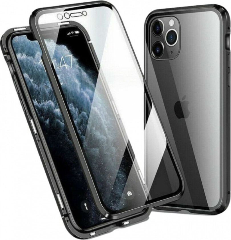 Gjennomsiktig Iphone 12 Mini magnetisk glassdeksel, Sølv