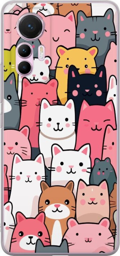 Mobildeksel til Xiaomi 12 Lite med Kattmønster motiv