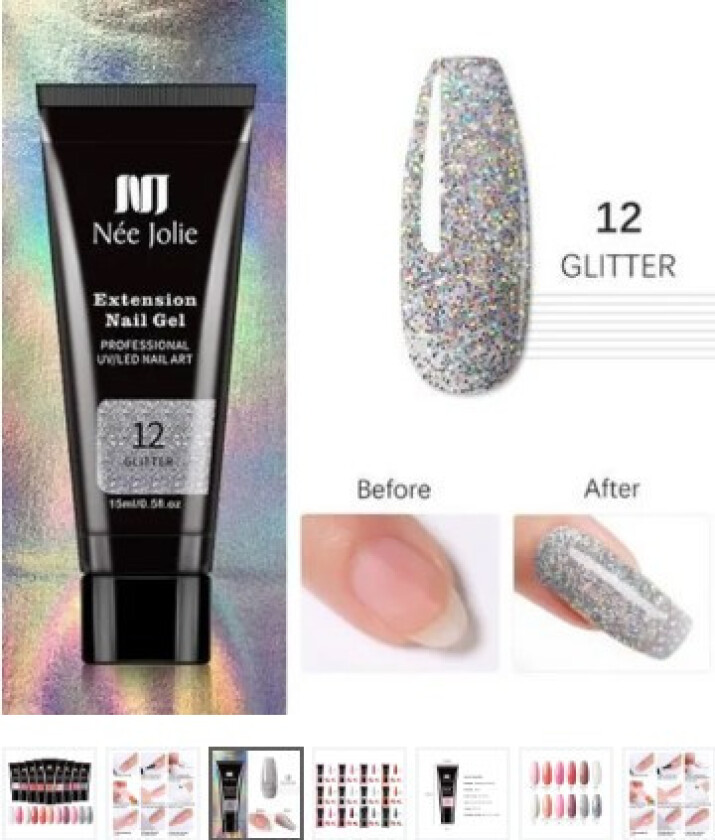 Extension Nail Gel - 12 Glitter