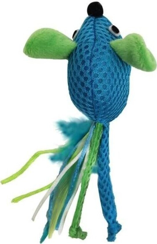 Feline Clean Dental Leksaksmus med Kattmynta Grön/Blå