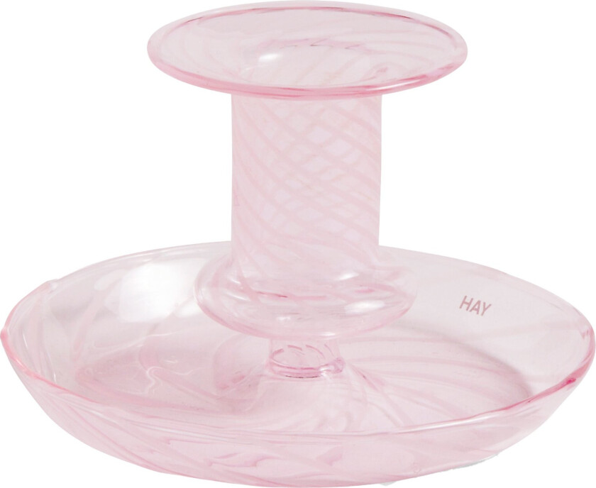 Flare Stripe lysestake Rosa-hvit stripete