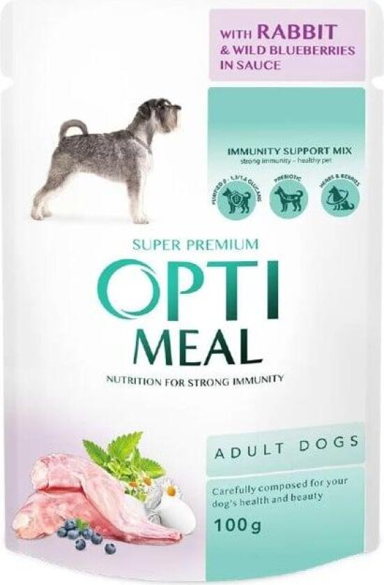 Dog Adult Rabbit & Wild Blueberries in Sauce Våtfôr til hund 12 x 100 g