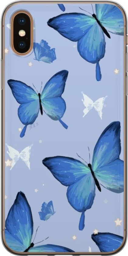 Mobildeksel til Apple iPhone XS Max med Blå sommerfugler motiv