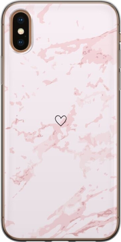 Mobildeksel til Apple iPhone XS Max med Rosa Hjerte motiv