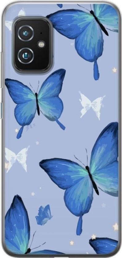 Mobildeksel til Asus Zenfone 8 med Blå sommerfugler motiv