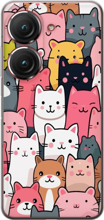 Mobildeksel til Asus Zenfone 9 med Kattmønster motiv