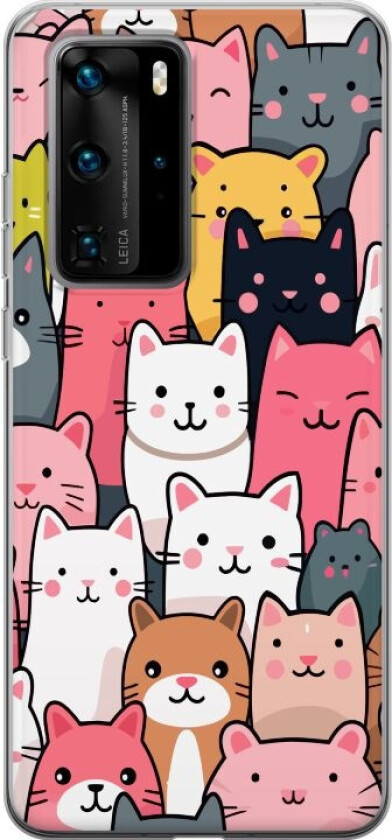 Mobildeksel til Huawei P40 Pro med Kattmønster motiv