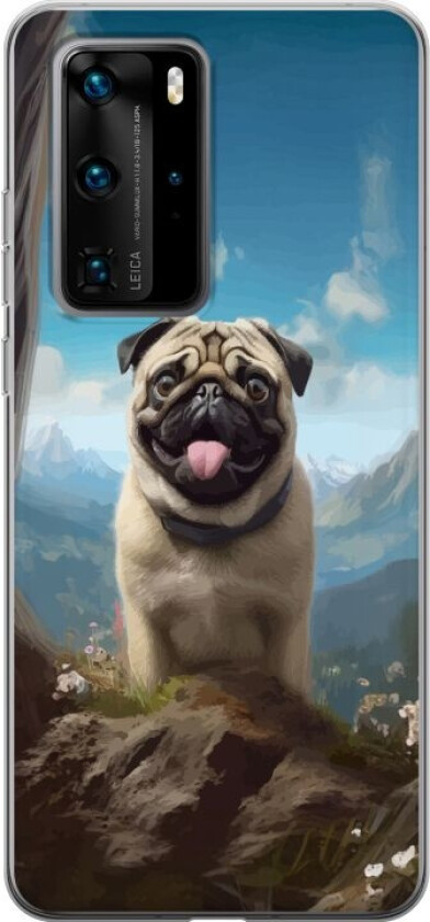 Mobildeksel til Huawei P40 Pro med Glad Hund motiv
