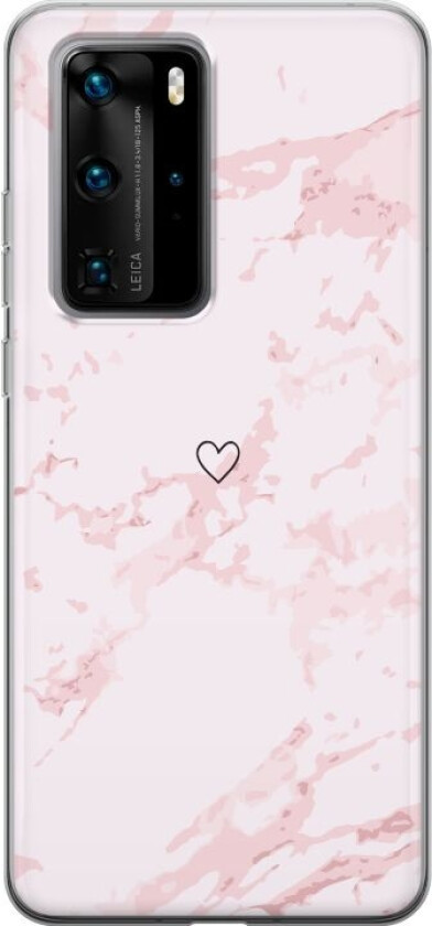 Mobildeksel til Huawei P40 Pro med Rosa Hjerte motiv