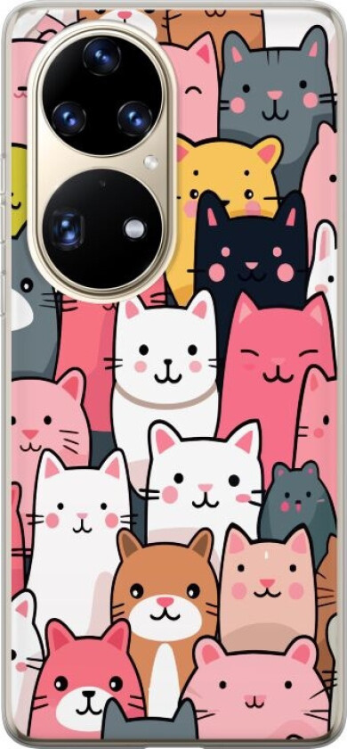 Mobildeksel til Huawei P50 Pro med Kattmønster motiv